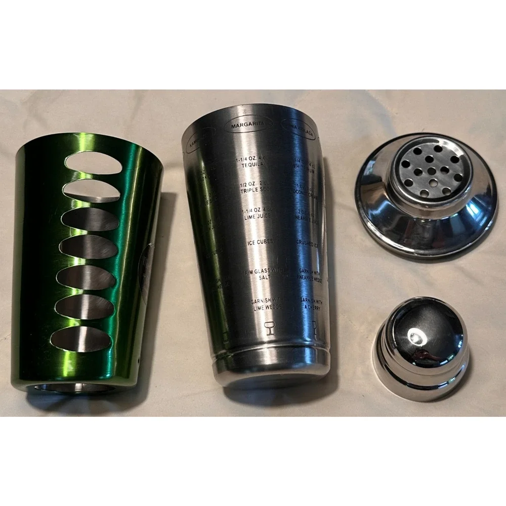 Martini and Merlot Green Rotating Recipe Cocktail Shaker